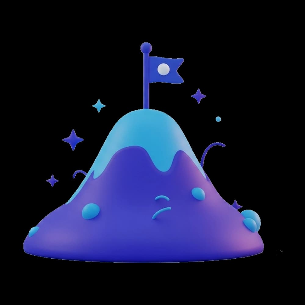 Hill with a flag at the top