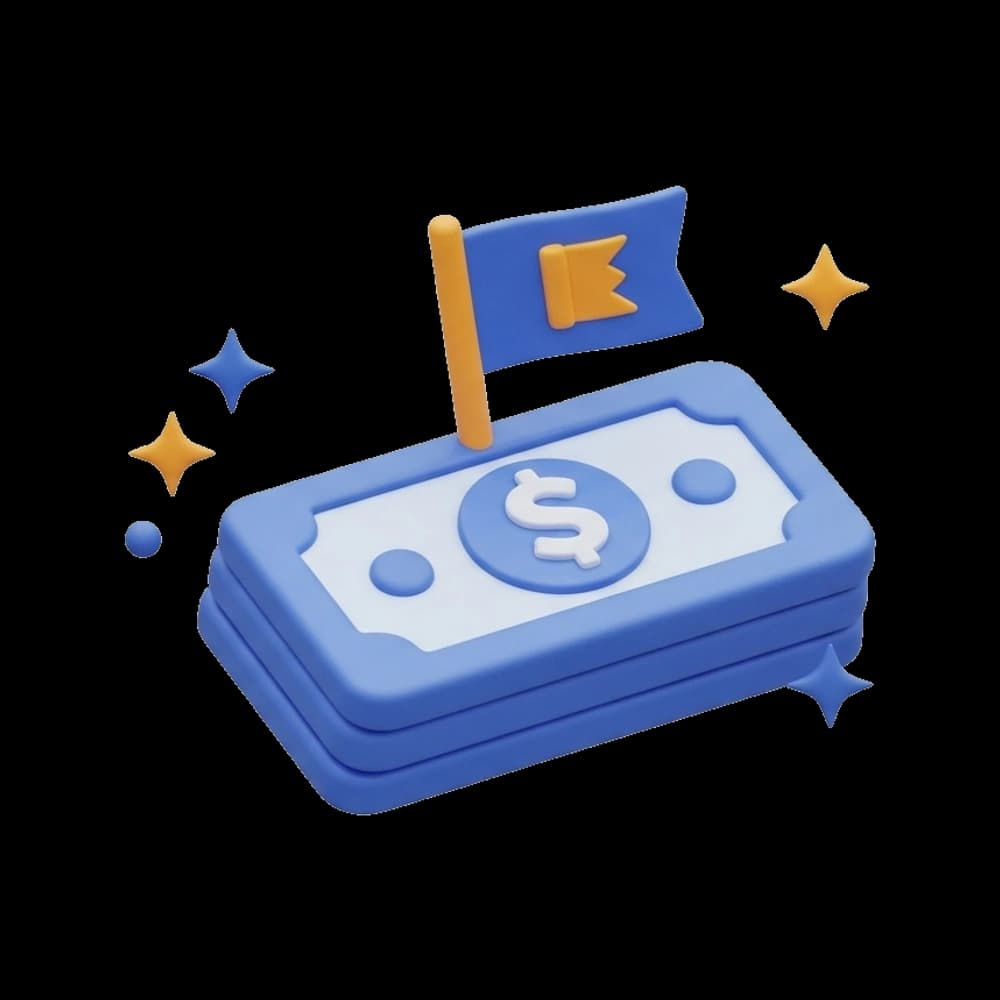 Money with surrounding sparkles